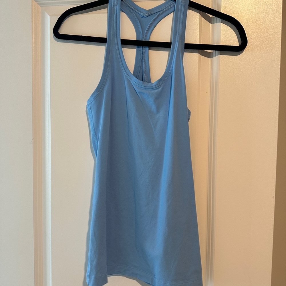 baby blue racerback lulu lemon top